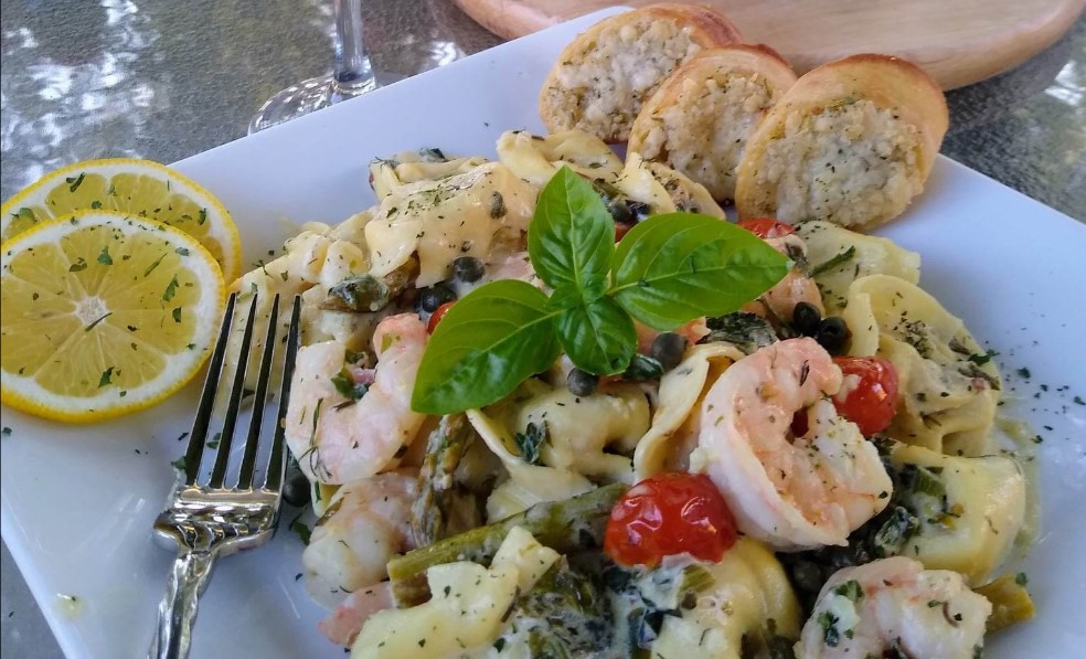 Tortellini di gamberi in salsa di crema